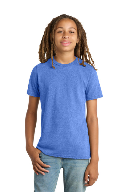 Custom Embroidered District T-Shirts  in Heathered Royal