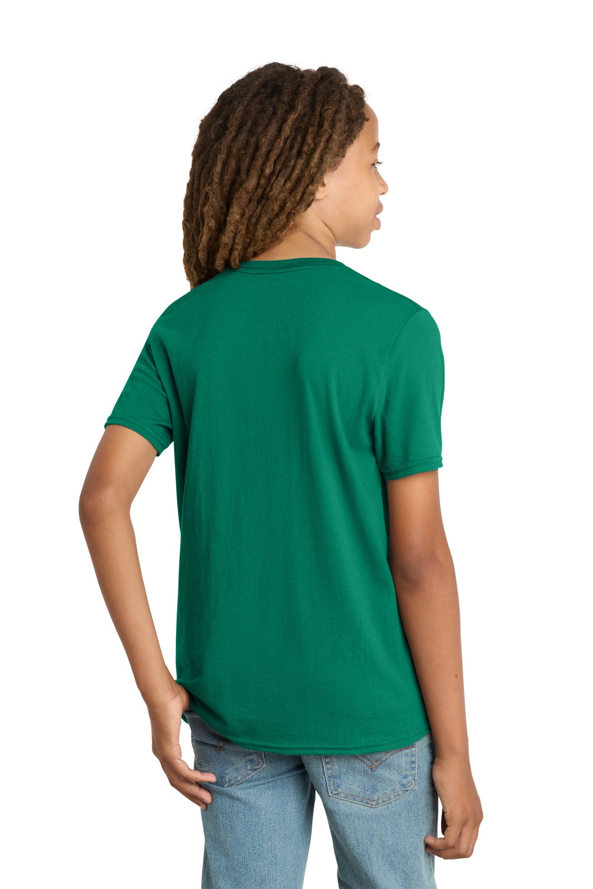 Custom Embroidered District T-Shirts  in Jewel Green