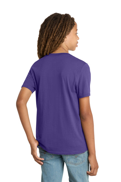 Custom Embroidered District T-Shirts  in Purple
