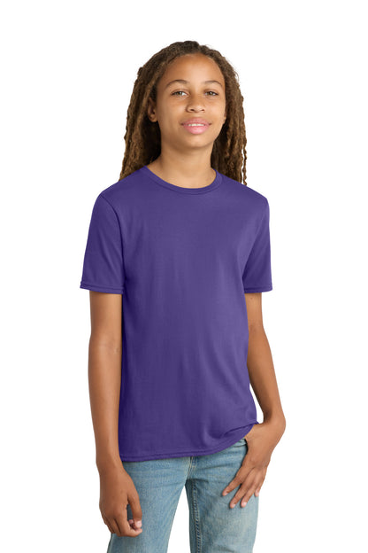 Custom Embroidered District T-Shirts  in Purple