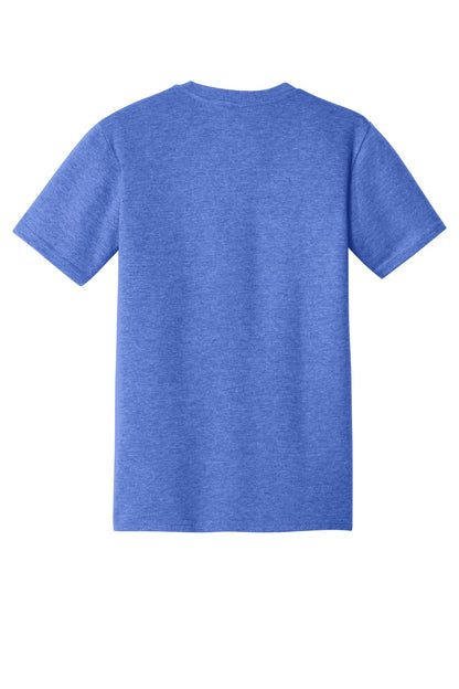 Custom Embroidered District T-Shirts  in Royal Frost