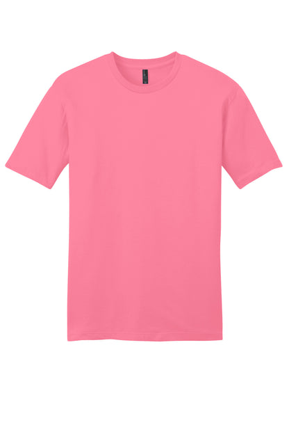 Custom Embroidered District T-Shirts  in Awareness Pink
