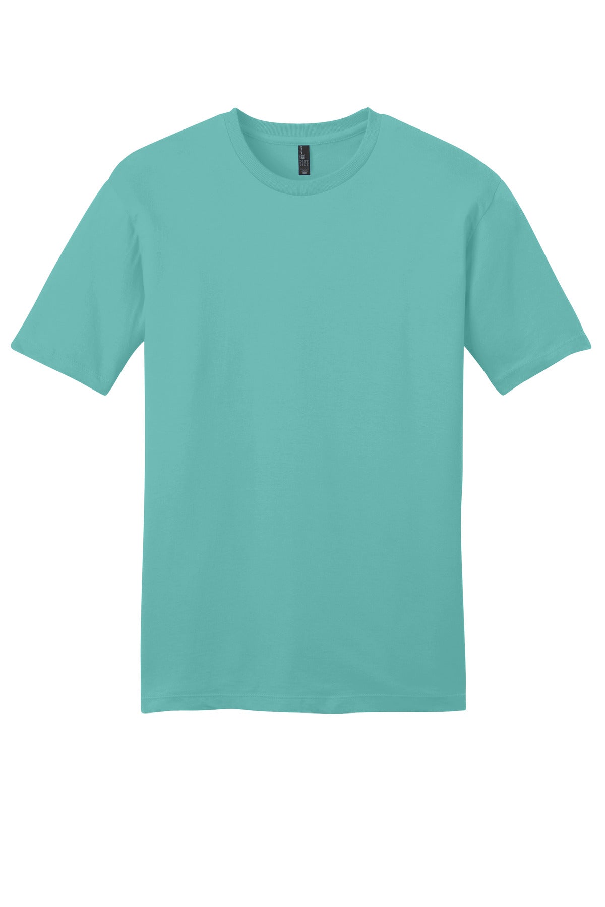 Custom Embroidered District T-Shirts  in Eucalyptus Blue