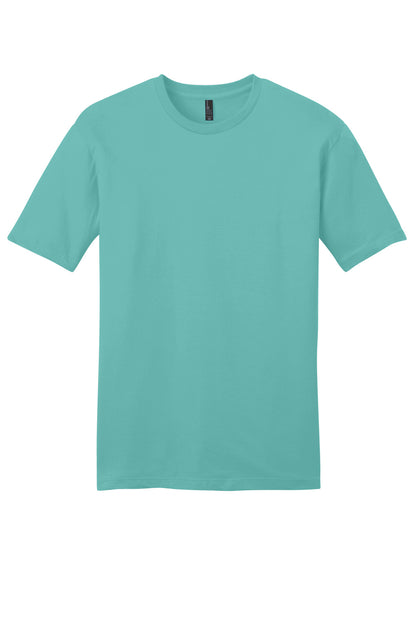 Custom Embroidered District T-Shirts  in Eucalyptus Blue