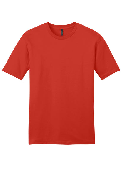Custom Embroidered District T-Shirts  in Fiery Red