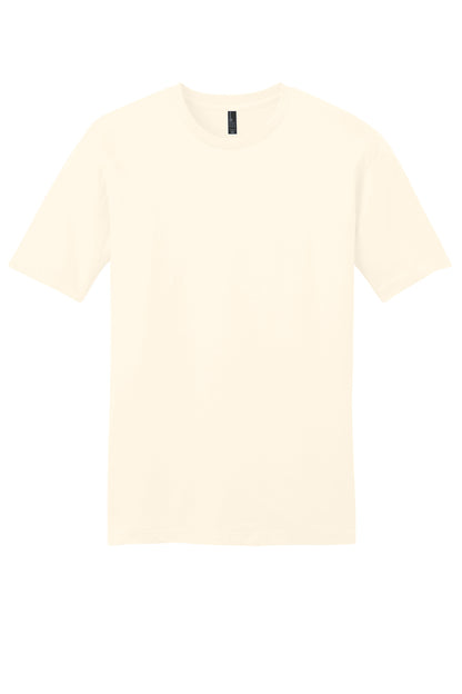 Custom Embroidered District T-Shirts  in Gardenia