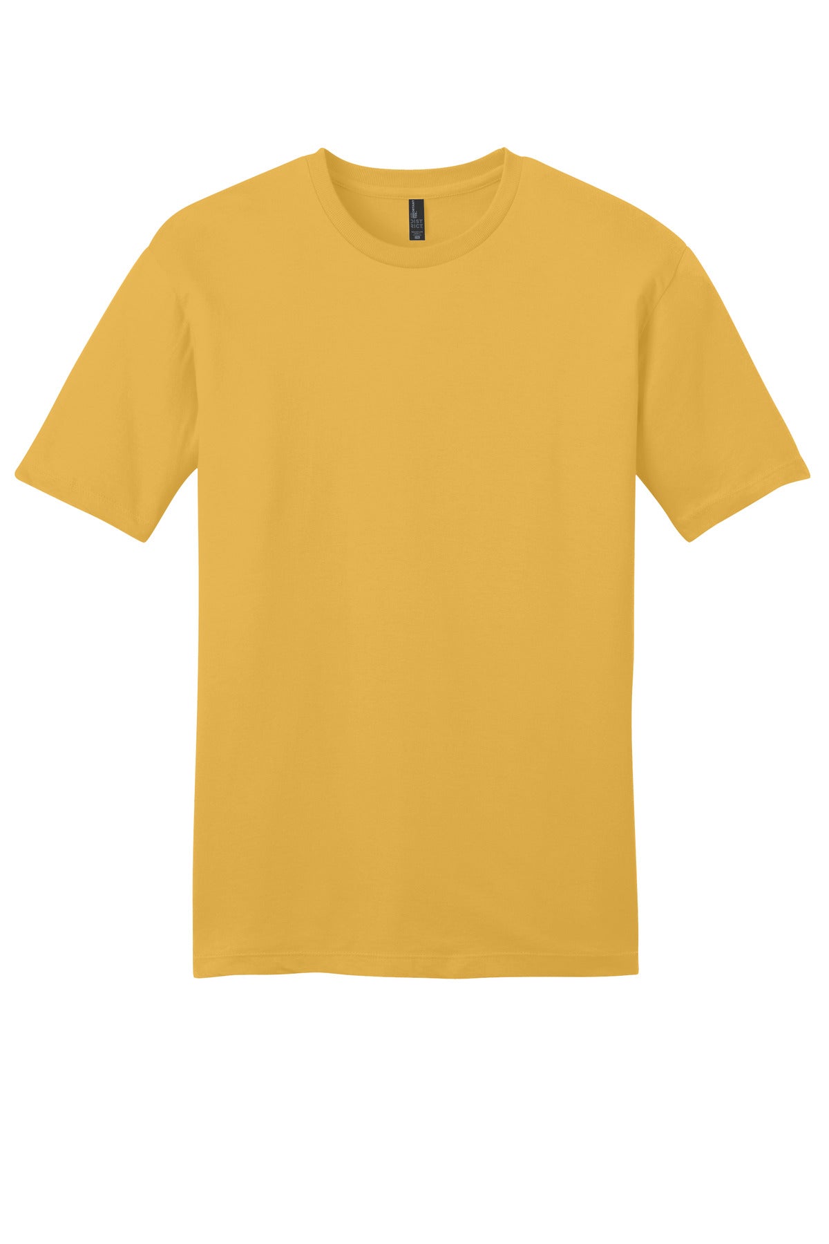 Custom Embroidered District T-Shirts  in Ochre Yellow