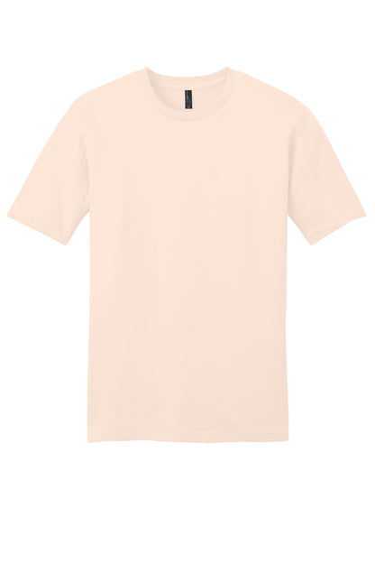 Custom Embroidered District T-Shirts  in Rosewater Pink
