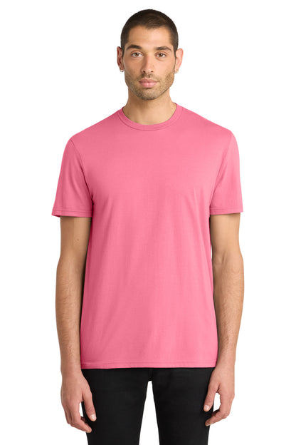 Custom Embroidered District T-Shirts  in Awareness Pink