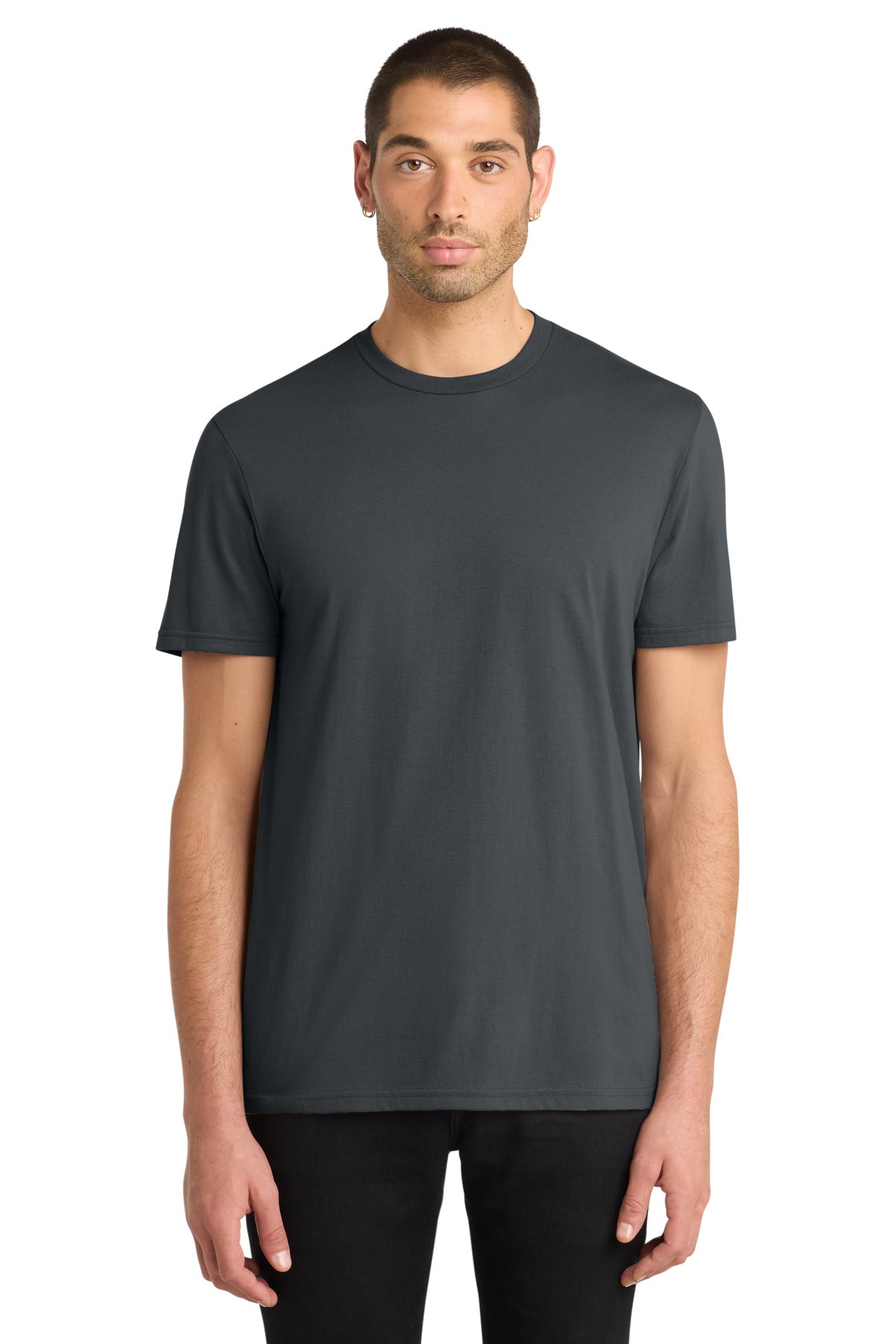 Custom Embroidered District T-Shirts  in Charcoal