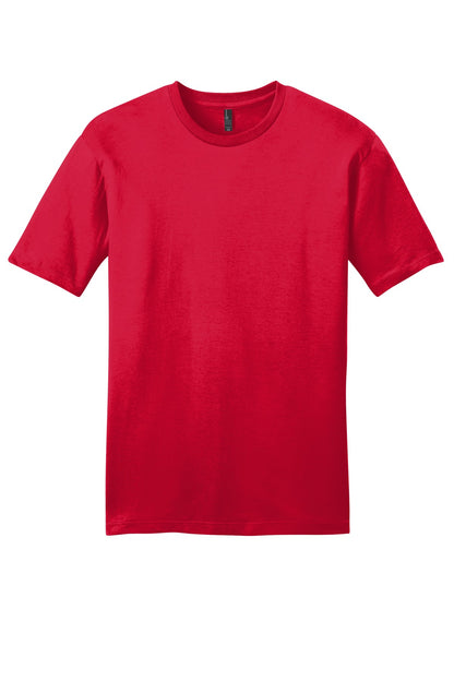 Custom Embroidered District T-Shirts  in Classic Red
