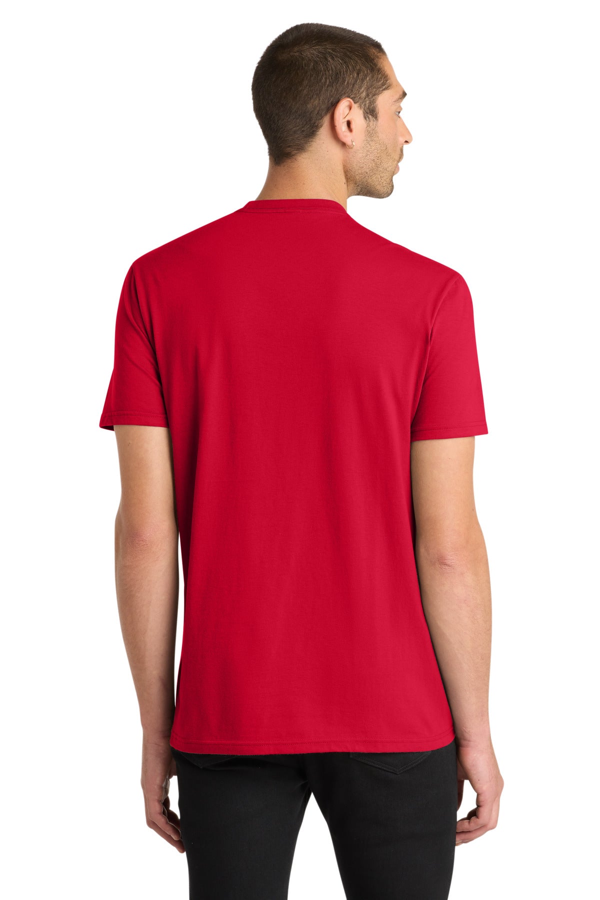 Custom Embroidered District T-Shirts  in Classic Red