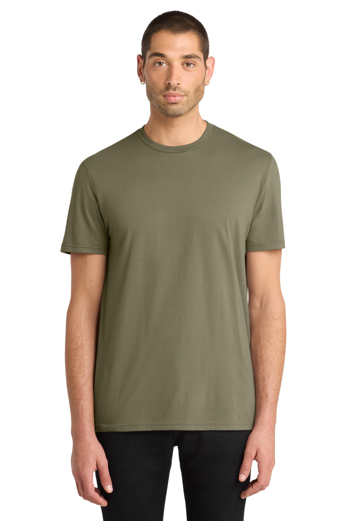 Custom Embroidered District T-Shirts  in Coyote Brown