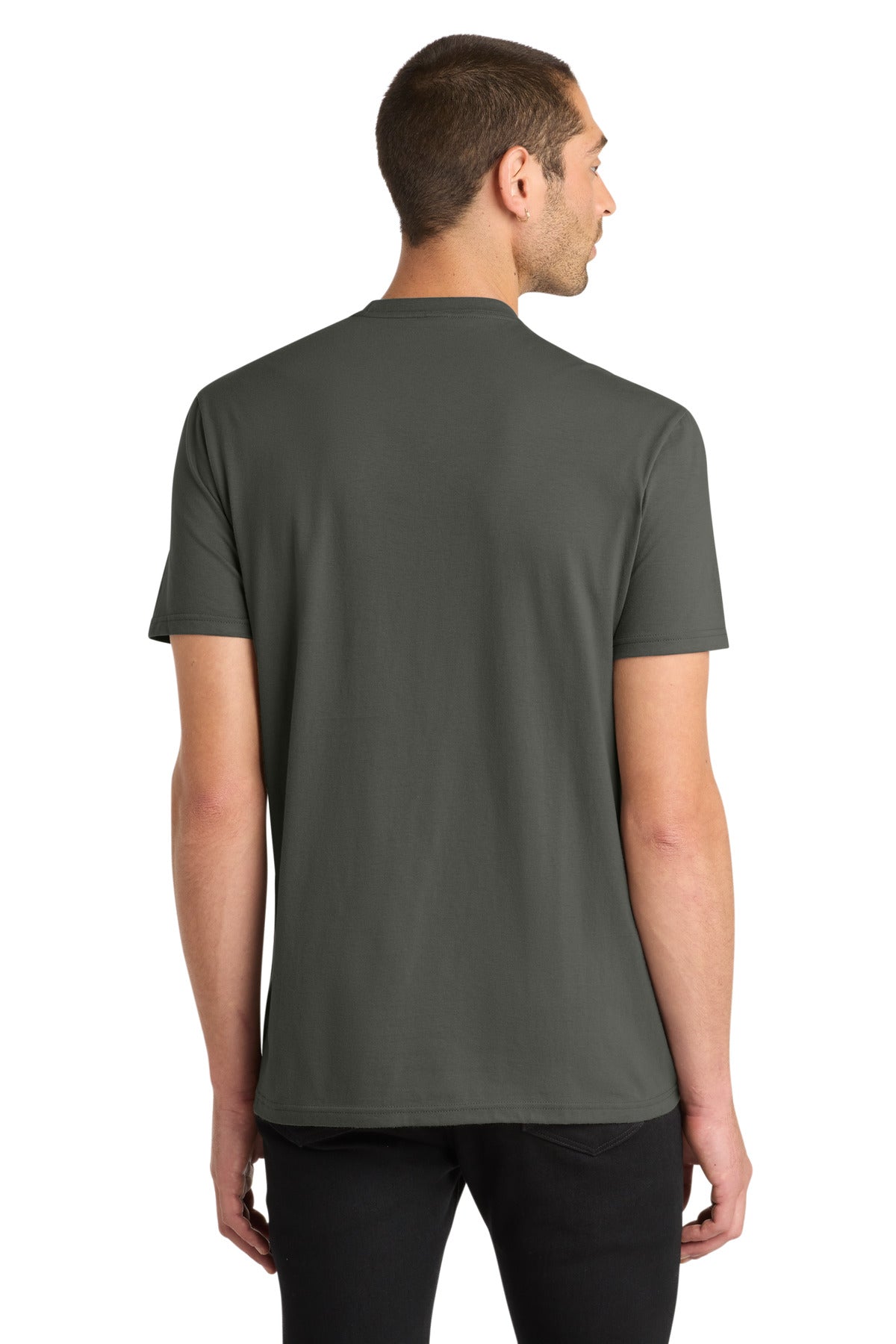 Custom Embroidered District T-Shirts  in Deepest Grey