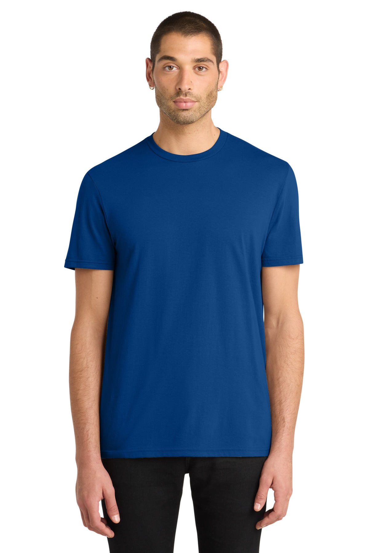 Custom Embroidered District T-Shirts  in Deep Royal