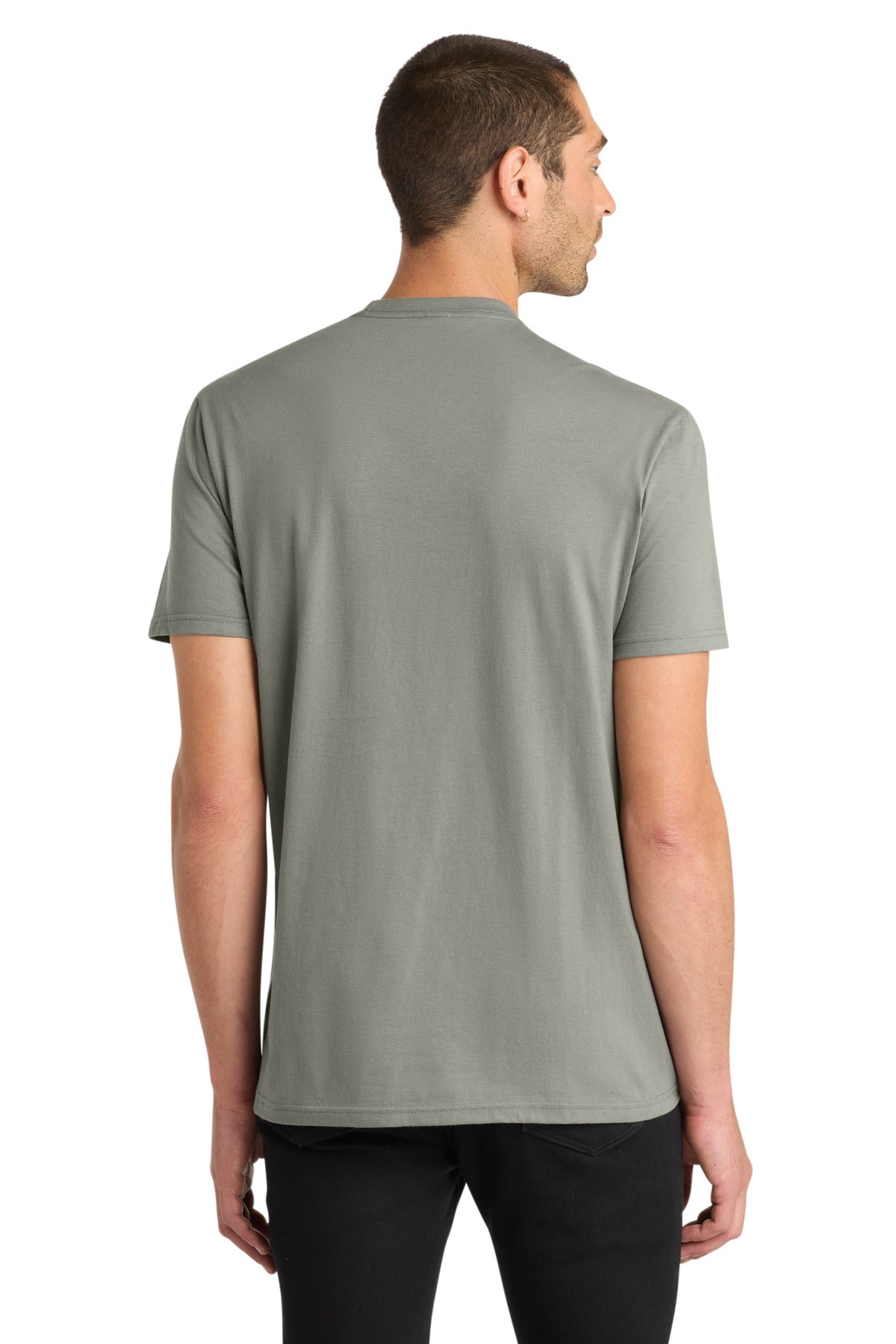 Custom Embroidered District T-Shirts  in Deep Smoke
