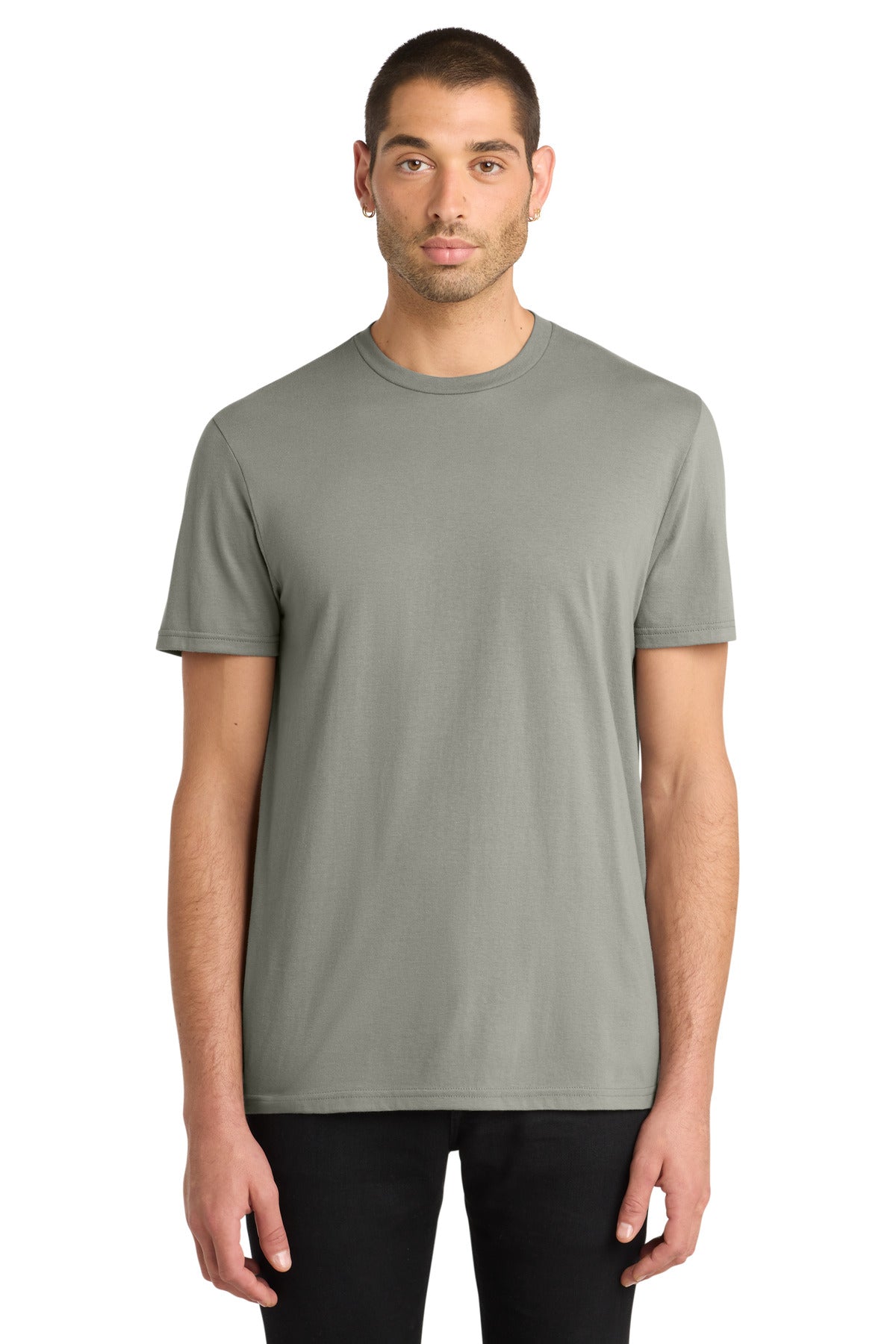 Custom Embroidered District T-Shirts  in Deep Smoke
