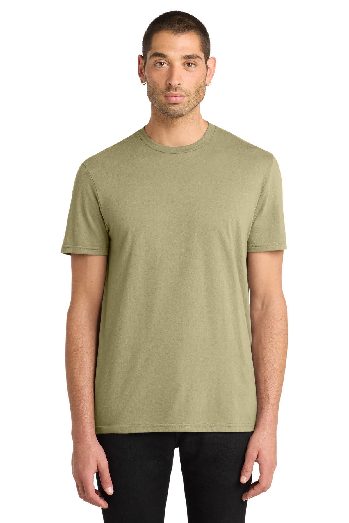 Custom Embroidered District T-Shirts  in Desert Tan