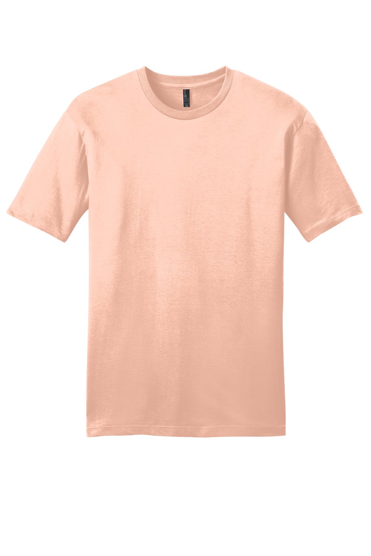 Custom Embroidered District T-Shirts  in Dusty Peach