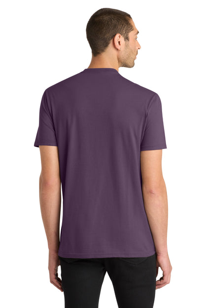 Custom Embroidered District T-Shirts  in Eggplant
