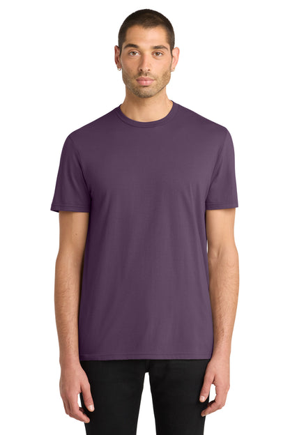 Custom Embroidered District T-Shirts  in Eggplant