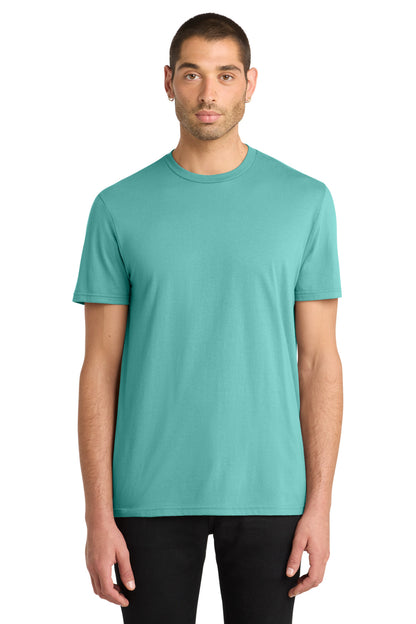 Custom Embroidered District T-Shirts  in Eucalyptus Blue