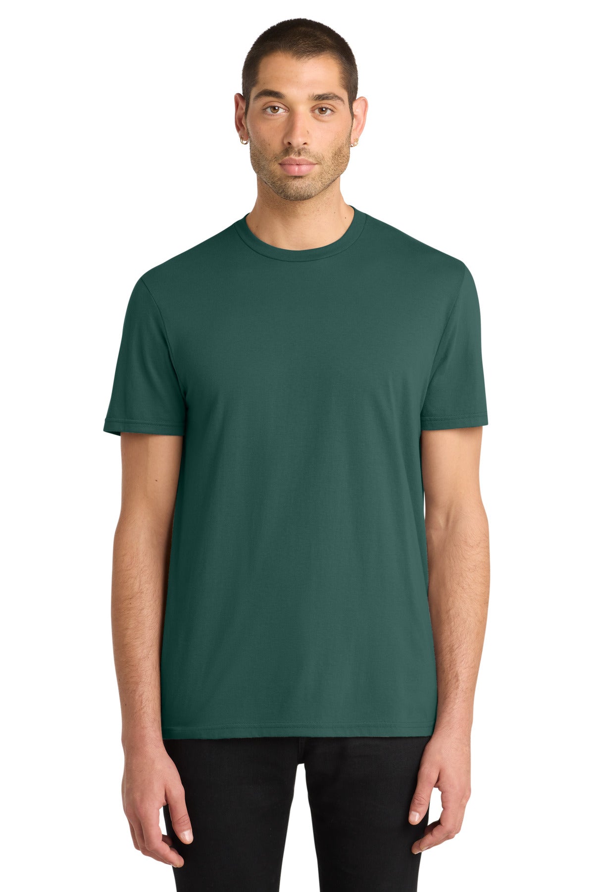Custom Embroidered District T-Shirts  in Evergreen