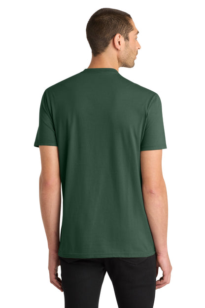 Custom Embroidered District T-Shirts  in Forest Green