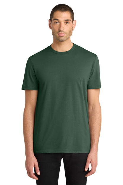 Custom Embroidered District T-Shirts  in Forest Green