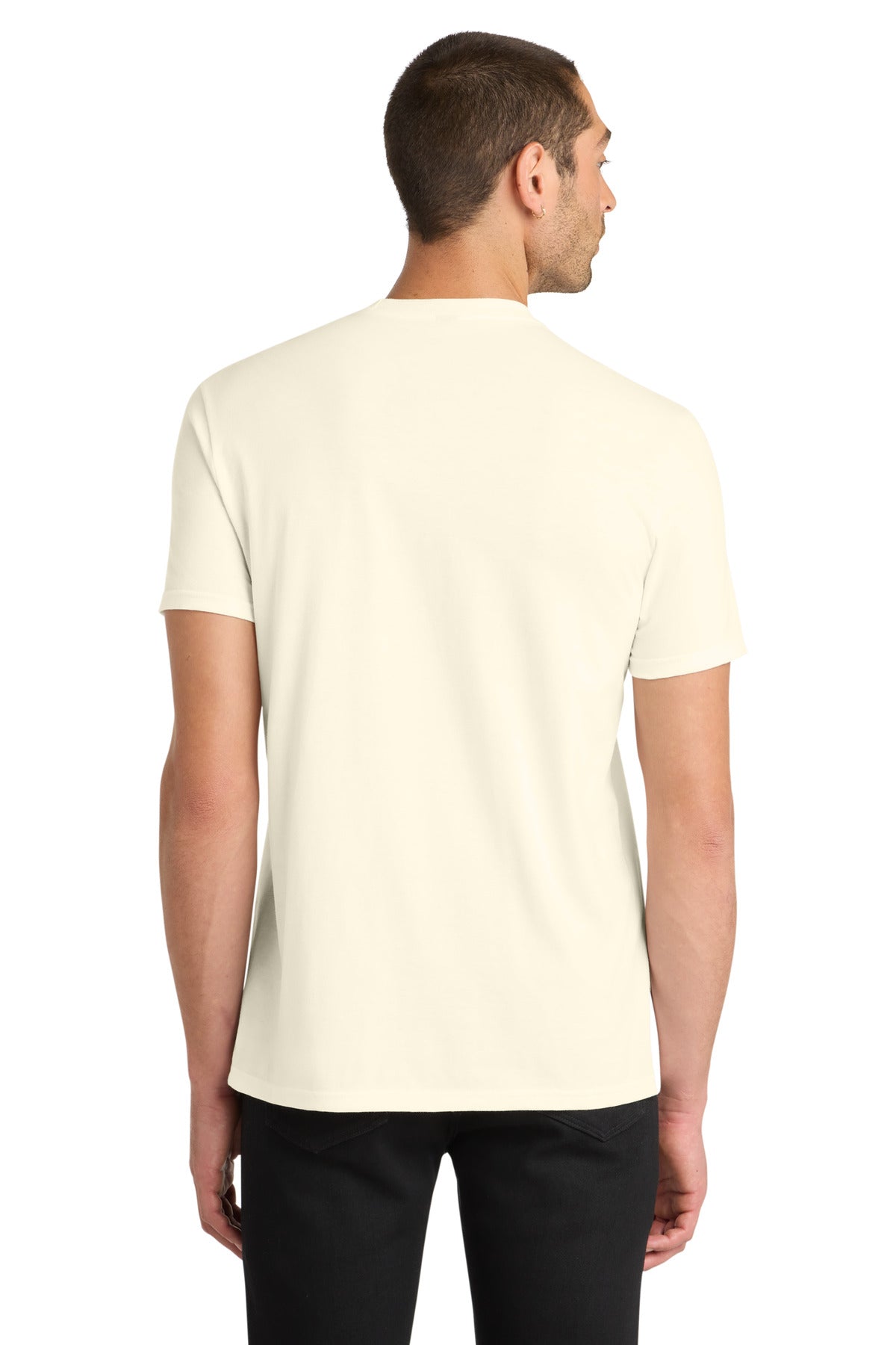 Custom Embroidered District T-Shirts  in Gardenia