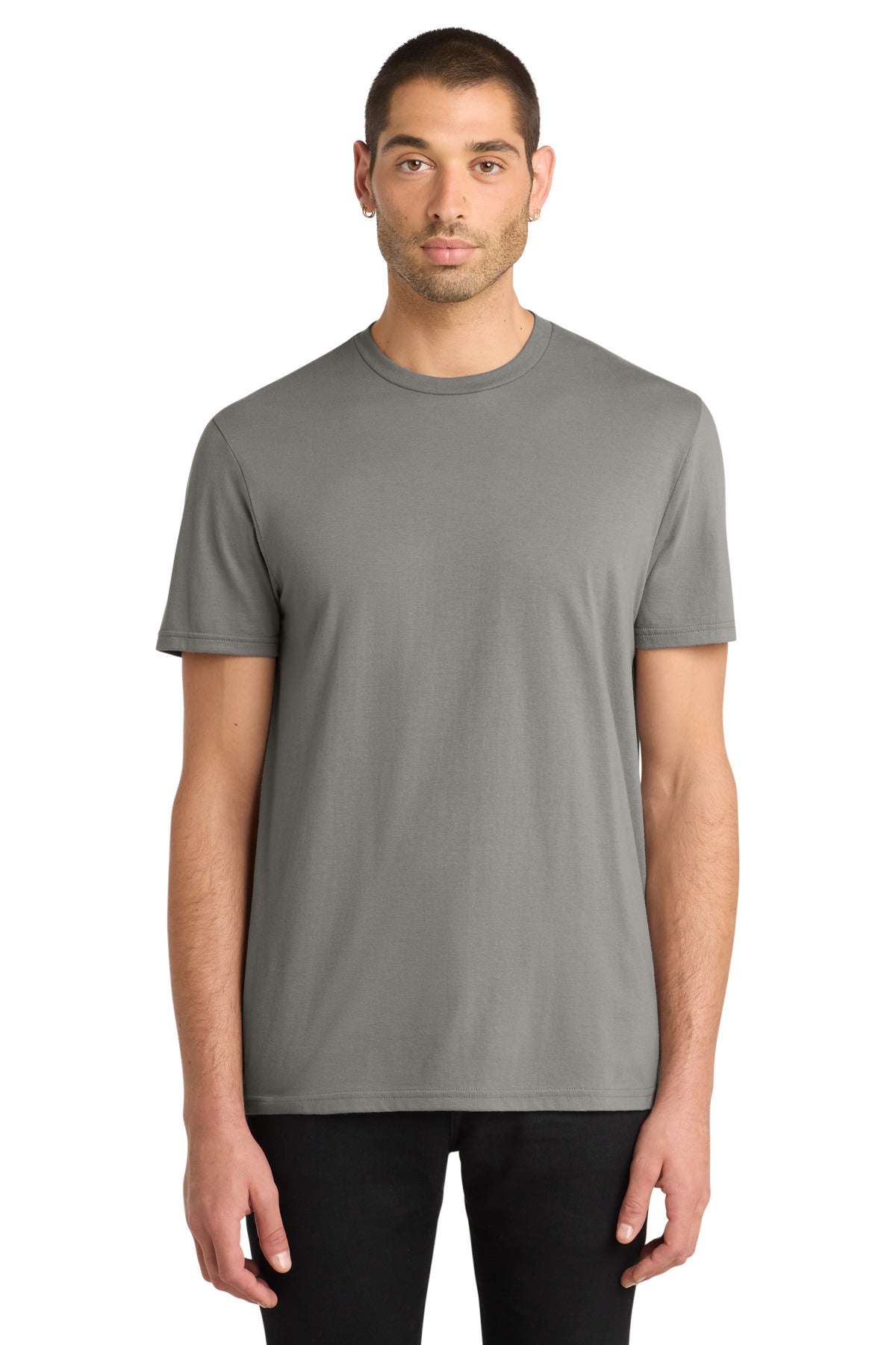 Custom Embroidered District T-Shirts  in Grey