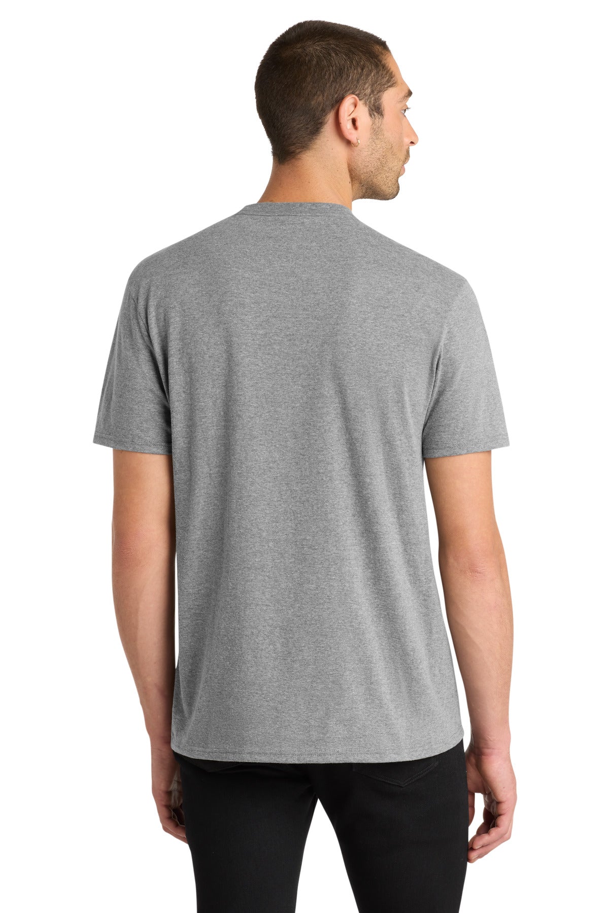 Custom Embroidered District T-Shirts  in Grey Frost