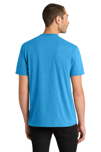 Custom Embroidered District T-Shirts  in Heathered Bright Turquoise
