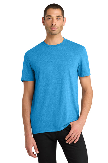 Custom Embroidered District T-Shirts  in Heathered Bright Turquoise