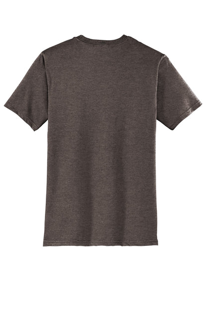Custom Embroidered District T-Shirts  in Heathered Brown