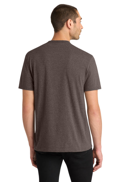 Custom Embroidered District T-Shirts  in Heathered Brown