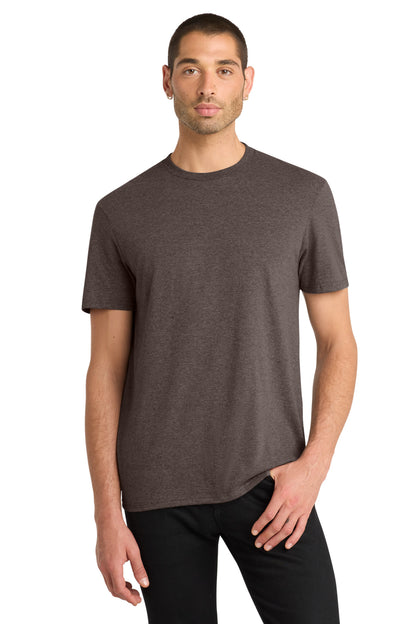 Custom Embroidered District T-Shirts  in Heathered Brown