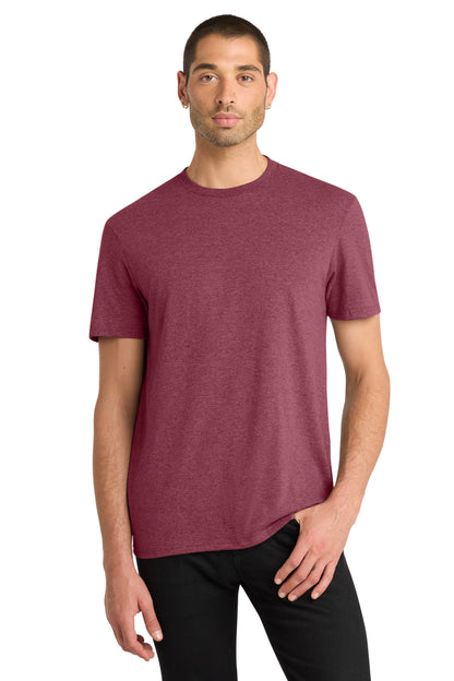 Custom Embroidered District T-Shirts  in Heathered Cardinal