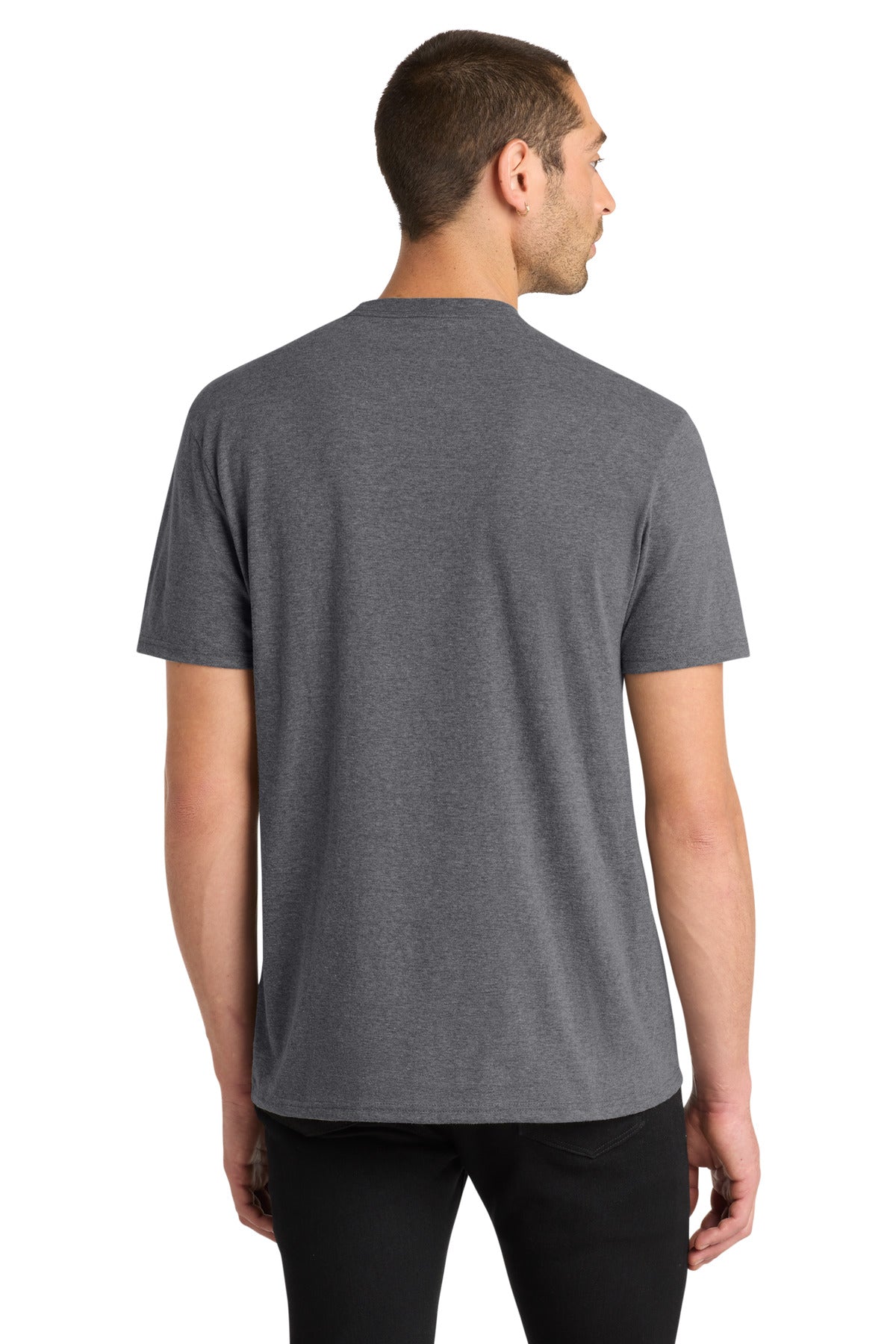 Custom Embroidered District T-Shirts  in Heathered Charcoal