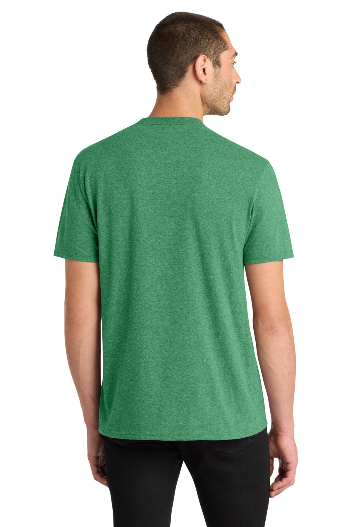 Custom Embroidered District T-Shirts  in Heathered Kelly Green