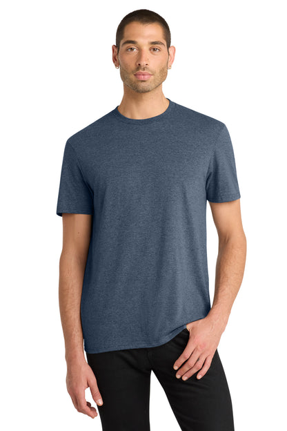 Custom Embroidered District T-Shirts  in Heathered Navy