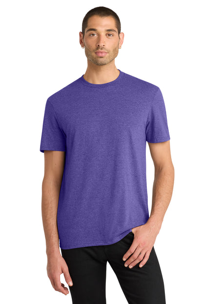 Custom Embroidered District T-Shirts  in Heathered Purple