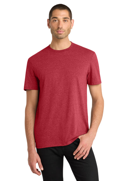 Custom Embroidered District T-Shirts  in Heathered Red