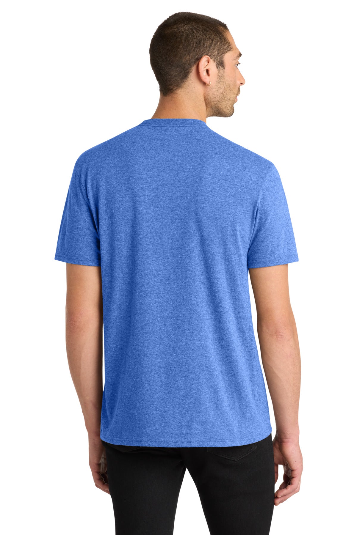 Custom Embroidered District T-Shirts  in Heathered Royal