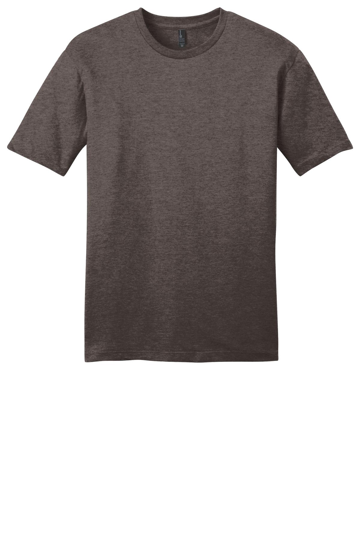 Custom Embroidered District T-Shirts  in Heathered Brown