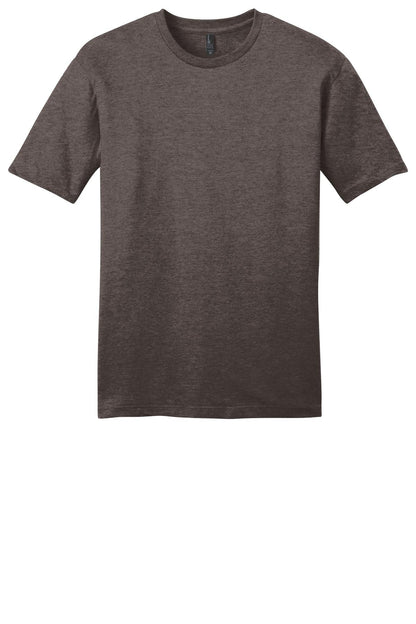 Custom Embroidered District T-Shirts  in Heathered Brown