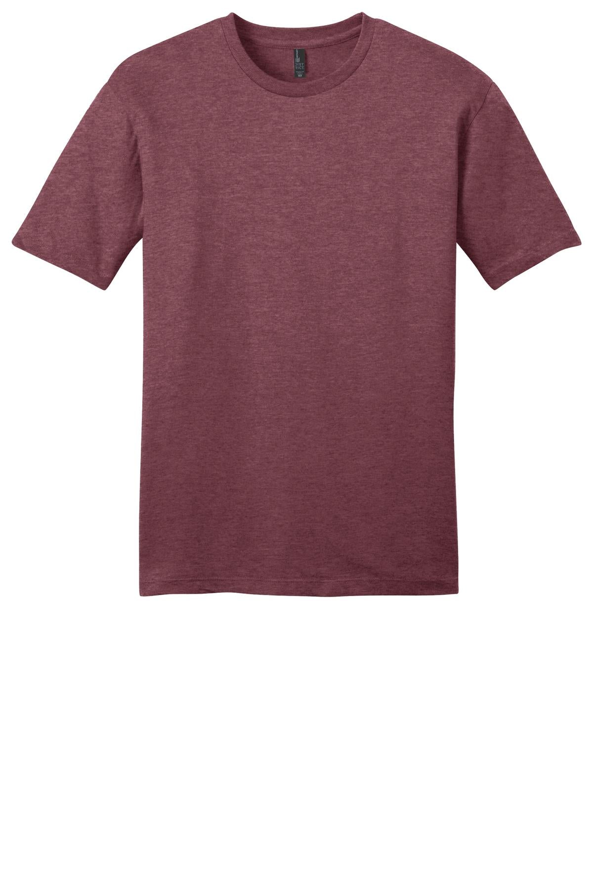 Custom Embroidered District T-Shirts  in Heathered Cardinal