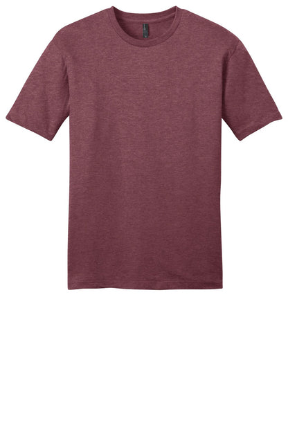 Custom Embroidered District T-Shirts  in Heathered Cardinal