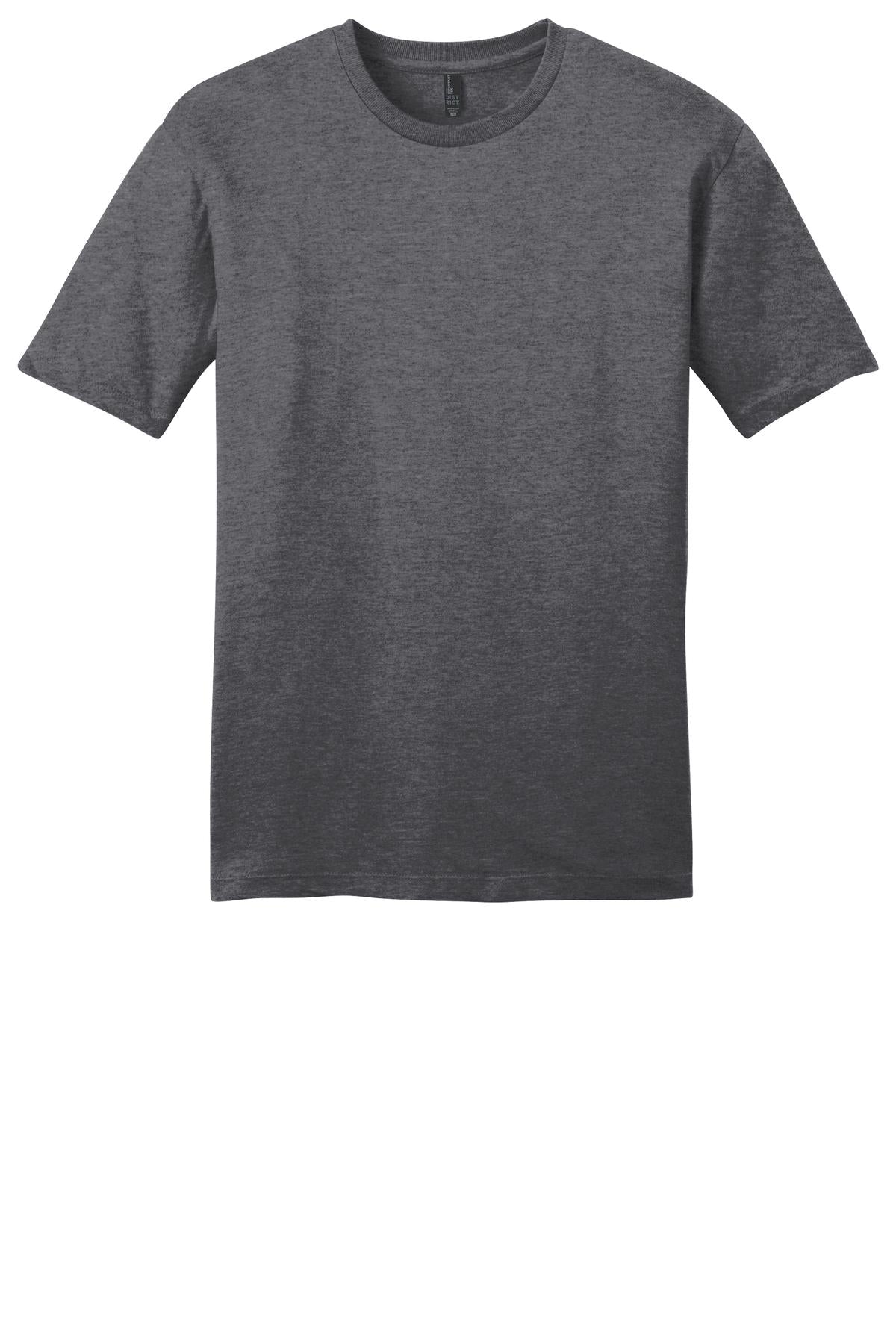Custom Embroidered District T-Shirts  in Heathered Charcoal