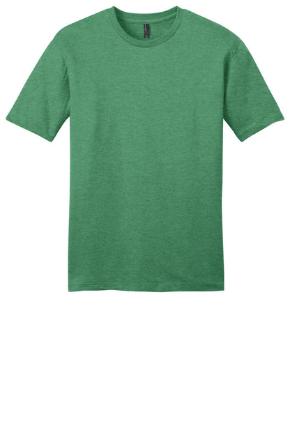 Custom Embroidered District T-Shirts  in Heathered Kelly Green